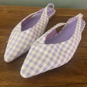 J crew pink gingham flats 8